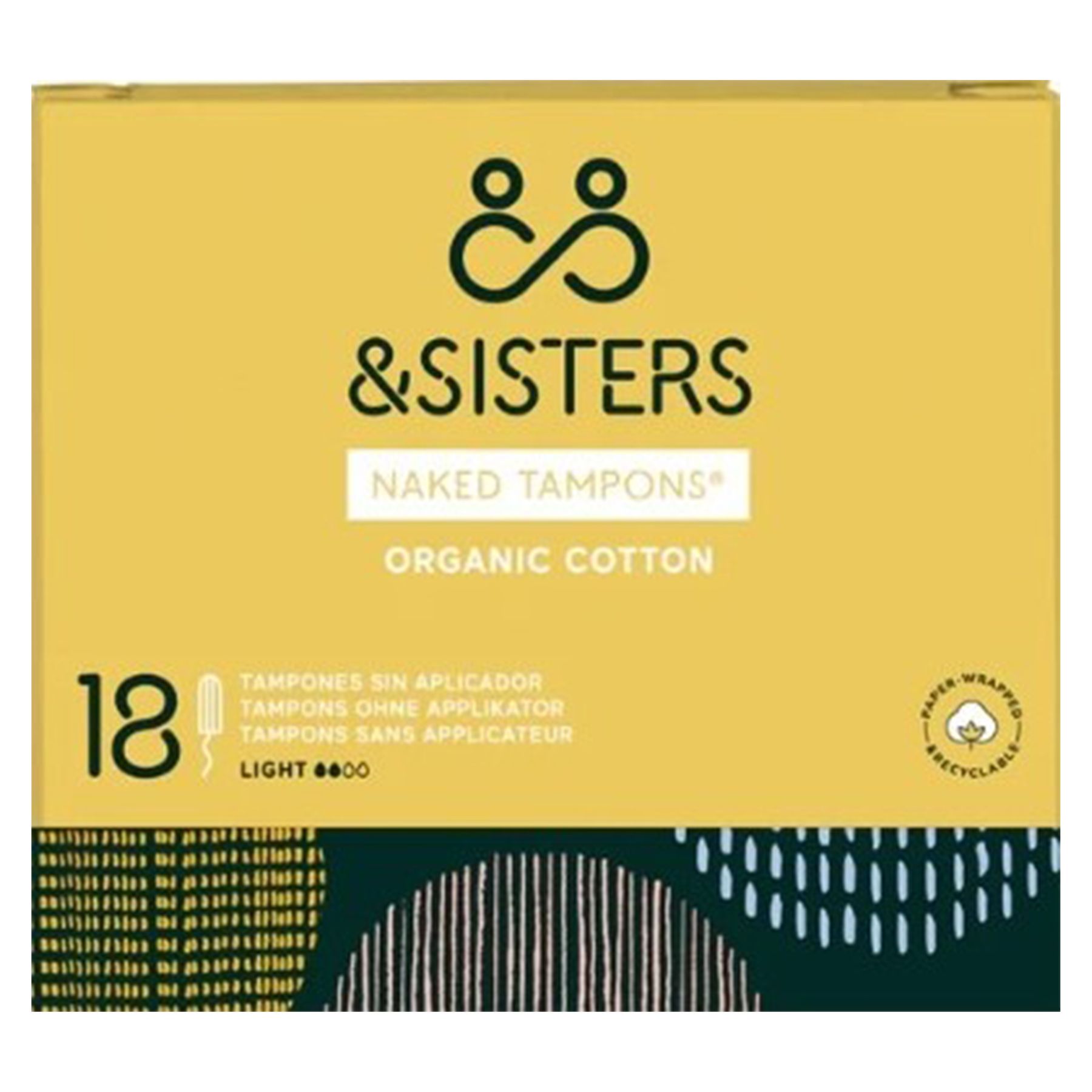 &Sisters Organic Cotton Naked Tampons® Light (Regular) (18 NICHE TRADING QATAR