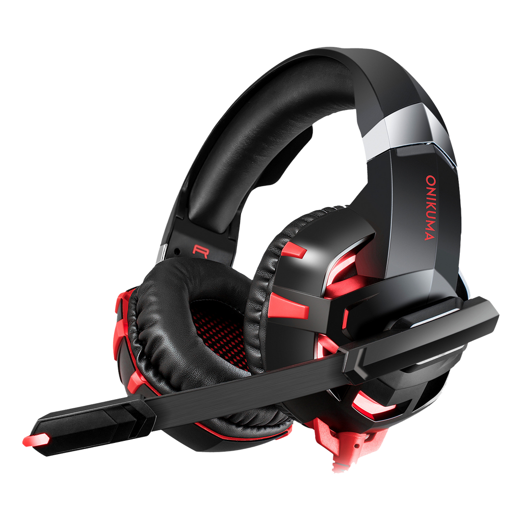 Arabhardware Store Onikuma K2 PRO RED LED Gaming Headset 7.1 Surround