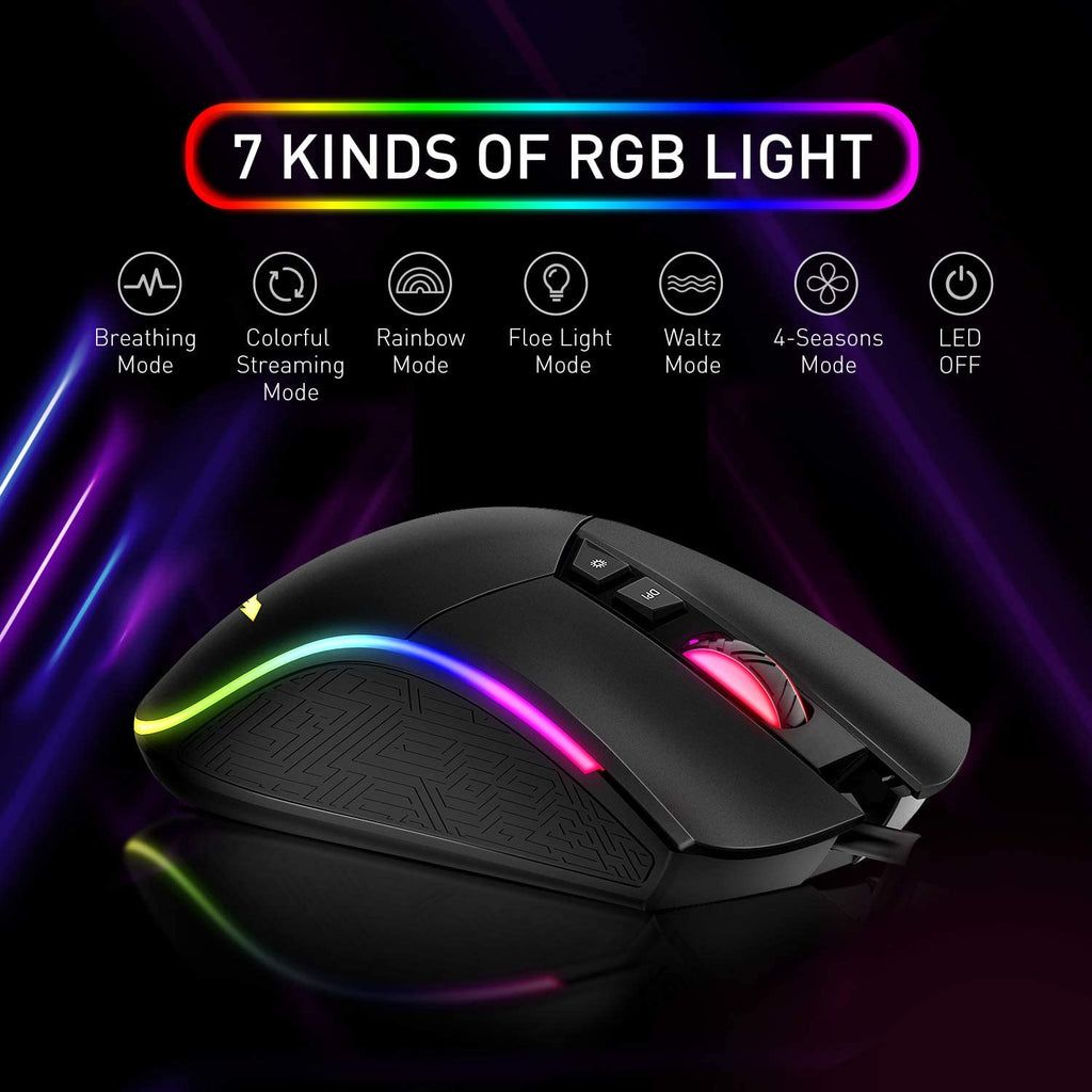 HAVIT KB393L Combo Rainbow Mechanical Keyboard and Mouse RGB متجر